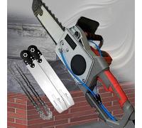 Sega a Muro elettrica Sega da taglio professionale per pareti, elettrica senza spazzole, portatile, con catena diamantata, per granito e cemento armato, include 2 catene e 2 barre guida per