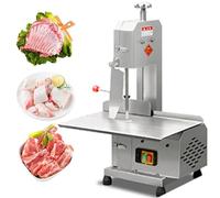 Sega a nastro elettrica per carne, 750 W, in acciaio inox, per tagliare ossa, spessore 0-13 cm, per pollo, pesce, manzo, include 6 lame per sega, uso commerciale