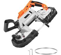 sega a nastro portatile a batteria da 20V Profondità di taglio 127 mm - Motore senza spazzole a velocità variabile 0-120 M/min - Luce LED - Per tagliare acciaio, alluminio, cavi, ferro angolare, tubi