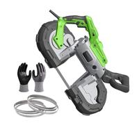 Sega a nastro portatile da 1100 W, taglio a freddo in metallo con luce LED, diametro di taglio 11,9 cm, velocità lama 0,8-2,4 m/s, include guanti e 6 lame per sega, per taglio legno e acciaio