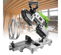 Sega a nastro - Taglierina portatile per metallo/legno, 1100 W, angolo di taglio 0 - 45°, tecnologia a freddo | taglio senza scintille | include ruote e 6 lame