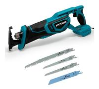 Sega a sciabola a batteria compatibile con Makita LXT-18 V batteria (senza batteria), motore brushless, altezza di sollevamento 22 mm, max. 3500 RPM, con 4 lame per sega a sciabola per legno e metallo