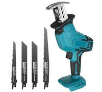 Sega a sciabola, sega elettrica con 4 lame, compatibile con batterie Makita da 18 V, sega a sciabola portatile per metallo, legno, tubi in PVC, taglio ad albero (set)