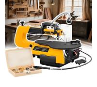 Sega a scorrimento a velocità variabile per lavorazione del legno, motore da 180 W, 550-1600 giri/min, capacità di taglio 50 mm, ideale per artigiani e hobbisti