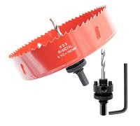 Sega a tazza 160mm, perno per impieghi gravosi LAIWEI, punta HSS 4341, fresa a tazza per praticare fori in legno, alluminio, PVC e altri materiali