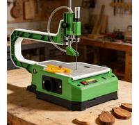 Sega a traforo elettrica a velocità variabile con luce LED e soffiatore di polvere, profondità di taglio di 45 mm, seghetto alternativo portatile per la lavorazione del legno con 56 lame