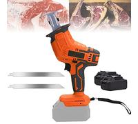 Sega Alternativa Multifunzione, Sega per Carne da Macellaio con Sega per Ossa, con Luce a LED per Tagliare Alimenti, Legno, Metallo, plastica, affettatrice elettrica per Carne, 2 batterie + 2 Denti d