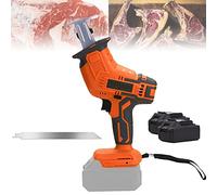 Sega Alternativa Multifunzione, Sega per Carne da Macellaio con Sega per Ossa, con Luce a LED per Tagliare Alimenti, Legno, Metallo, plastica, affettatrice elettrica per Carne, 2 batterie + 2 Denti d