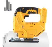 Sega alternativa wireless compatibile con batteria Dewalt da 21 V, inclinazione regolabile da -45° a 45°, profondità di taglio 65 mm, velocità di minimo 1500-2400 giri/min, corsa massima di 15 mm