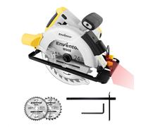 Sega Circolare 1200W, Sega Circolare per Legno 5800RPM, 2 Lame 24T+40T(Ø185Mm