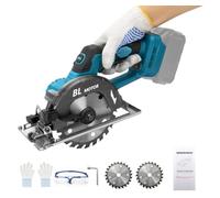 Sega circolare a batteria da 5,5" (140 mm) per batteria Makita da 18 V, senza spazzole con 2 lame e display digitale, profondità di taglio 51 mm, 0-45°, per legno e plastica in metallo morbido (senza