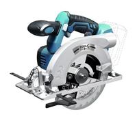 Sega circolare a batteria per legno, motore brushless 18V 4000 giri/min, diametro disco 165mm, angolo di taglio 45°, con dispositivo di protezione contro l'accensione involontaria, senza batteria e