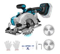 Sega circolare a batteria per Makita 18 V al litio, mini sega circolare a mano senza spazzole con 2 lame, mini sega circolare per tagliare piastrelle e legno (125 mm)