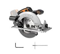 Sega circolare Brushless 20 V Worx | PowerShare | WX520.9 - Senza batteria, né caricatore | Motore senza spazzole, taglio a smussato, base in alluminio, impugnatura ergonomica