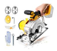 Sega circolare senza fili compatibile con batteria Dewalt da 18 V/20 V, sega circolare da 1000 W, motore brushless con 3 lame, 45° (25 mm)/90° (40 mm) 6200 giri/min per tagliare legno, plastica