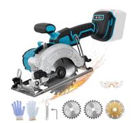 Sega circolare senza fili, compatibile con batteria Makita da 18 V, mini sega circolare a mano senza spazzole con 2 lame (125 mm), profondità di taglio 45 mm, angolo regolabile da 0 a 45°