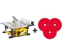 Sega da banco DeWalt DWE7492 + set di 3 lame da taglio large silver