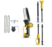 Sega da potatura professionale a batteria, compatibile con Dewalt 18 V 20 V (senza batterie), 2 in 1 mini 6 pollici, sega a catena telescopica elettrica, altezza di lavoro fino a 4,5 m
