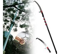 Sega da Potatura,Sega Telescopica Professionale per Alberi con Sega per Rami A Gancio Curvo Sega A Mano in Acciaio da 65Mn Asta Telescopica in Alluminio con Design Rinforzato, per Foglie di Rami di
