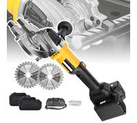 Sega da taglio manuale per cemento armato, motore brushless da 2000 W, taglierina portatile da 3 kg con 2 batterie da 6 Ah e 2 lame diamantate, tagli filettati in acciaio