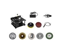 Sega da tavolo 12-24V 200W Mini sega elettrica da tavolo Taglierina a lama regolabile ad angolo di velocità for legno Plastica Acrilico,Facile da usare(C Upgrade)