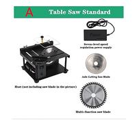 Sega da tavolo 12-24V 200W Mini sega elettrica da tavolo Taglierina regolabile ad angolo di velocità for legno Plastica Acrilico,Facile da usare(A)
