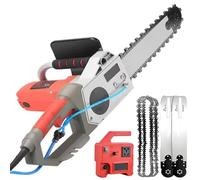 Sega elettrica per calcestruzzo, profondità di taglio 13,8/48 cm, 6000 giri/min, include 2 catene diamantate e 2 piastre guida, ideale per blocchi di calcestruzzo e granito
