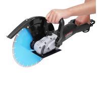 Sega elettrica per calcestruzzo, sega circolare ad alte prestazioni, 3000 W, profondità di taglio 135 mm, sega a disco bagnata/asciutta, con tubo dell'acqua, lama per pietra e mattoni