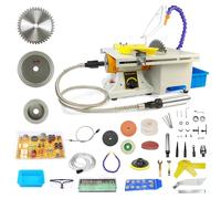 Sega lapidaria per gioielli e rocce, mini sega da tavolo per attrezzatura lapidaria da 750 W per la lavorazione del legno di giada e agata, velocità regolabile 800 Standard + Polishing & Grinding Kit