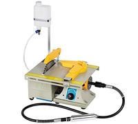 Sega lapidaria per gioielli per il taglio di rocce attrezzature lapidarie fai da te, mini seghe da tavolo 110 V smerigliatrice lucidatrice 0-10000r/min con albero flessibile, piano di lavoro sinistro