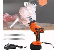 Sega Ossa Cordless, Macellaio Elettrico per Casa Commerciale, Palmare Professionale, con Luce A LED Macchina Multifunzione Carne Maiale Pesce Costolette, 1 Batteria + 2 Denti di Sega (1 Batteria + 2