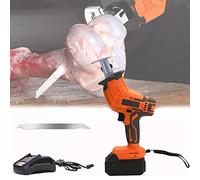 Sega Ossa Cordless, Macellaio Elettrico per Casa Commerciale, Palmare Professionale, con Luce A LED Macchina Multifunzione Carne di Maiale Pesce Costolette, 1 Batteria + 2 Dente di Sega (1 Batteria +