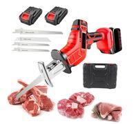 Sega per ossa, elettrica, senza fili, con batteria al litio, manico rivestito in gomma per una presa comoda, ideale per tagliare ossa, carne, rami, plastica