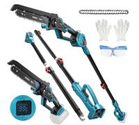Sega telescopica 2 in 1 senza fili e mini sega a mettere compatibile con batteria Makita 21 V, 780 W, 8 pollici, senza spazzole con asta telescopica, adatta per la cura degli alberi (senza batteria)