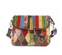 Segater Borsa Donna Multicolore in Vera Pelle con Motivo a Serpente 3D, Borsa a Tracolla Lucido Spliced Flip
