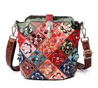 Segater® Multicolore Borsa a Tracolla da Donna in Vera Pelle Patchwork, Hobo Purse Tote