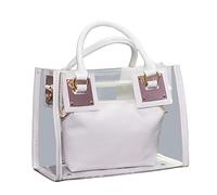 Segater® Sacchetto trasparente Borsa a tracolla Piccola borsa da donna Borsa da spiaggia Fashion Clear Jelly Handbag Borsa con manico superiore Borsa Tote trasparente