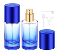 Segbeauty Atomizzatore Profumo, 2 Pezzi 20ml Porta Profumo da Borsetta, Ricaricabile e Portatile, Vetro, Flacone Spray per Fragranza, Accessori da Viaggio (Blu)