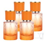 Segbeauty Atomizzatore Profumo, 4 Pezzi 30ml Portaprofumo da Viaggio Ricaricabile, Boccette Profumi Vuoti, Vaporizzatore Profumo Vetro, Nebulizzatore Profumo (Gradiente Arancione)