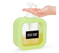 Segbeauty Dispenser Sapone Bagno, 1 Pezzi 500ml Dosatore Shampoo, Bottiglie Plastica con Etichetta per Shampoo, Bagnoschiuma e Sapone Mani (Verde)
