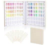 Segbeauty Espositore per Unghie per Stile Nail Art e Colori, Espositore Libro con 120 Unghie Finte, Catalogo per Stile Nail Art e Colori (Beige)