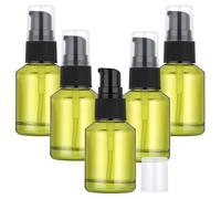 Segbeauty Flaconi da Viaggio, 5 Pezzi 30ml Bottiglie da Viaggio Verde con Pompa Nera, Leggero e Portatile, Dispenser Sapone Vetro per Bagaglio a Mano, Travel Essentials