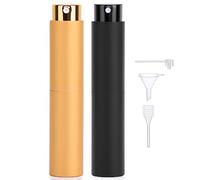 Segbeauty Porta Profumo da Viaggio, 2 Pezzi 10ml Nebulizzatore Profumo Portatile, Vaporizzatore Profumo, per Regali, Vita Quotidiana, Festa (Nero, Oro)
