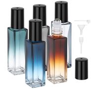 Segbeauty Roll on Vuoto, 5 Pezzi 10ml Roll on Oli Essenziali, con Sfera a Rullo in Acciaio Inox, Riempibile e Portatile, Bottigliette di Vetro per Aromaterapia, Profumi