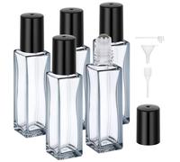 Segbeauty Roll on Vuoto per Oli Essenziali, 5 Pezzi 10ml Roll On Oli Essenziali, con Sfera a Rullo in Acciaio Inox, Riempibile e Portatile, Bottiglie Vetro per Aromaterapia, Profumi