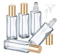 Segbeauty Roll on Vuoto per Oli Essenziali, 5 Pezzi 10ml Roll On per Profumi, con Sfera a Rullo in Acciaio Inox, Riempibile e Portatile, Contenitore Profumo da Viaggio (Grigio)