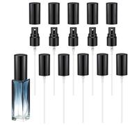 Segbeauty Testa Spray Bottiglia Profumo, 10 Pezzi Testa Dello Spruzzatore di Profumo, con Coperchio, Riutilizzabile, per Casa, Ufficio, Viaggio (Nero)