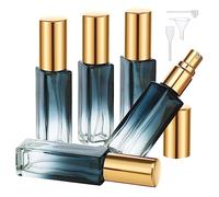 Segbeauty Vaporizzatore Profumo, 5 Pezzi Porta Profumo da Viaggio Ricaricabile 10 ml, Atomizzatore Vetro per Vita Quotidiana(Graduale Blu)