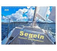 Segeln - Freiheit und Abenteuer (Wandkalender 2026 DIN A4 quer), CALVENDO Monatskalender: Sonne, Wind und Wellen bis zum Horizont.