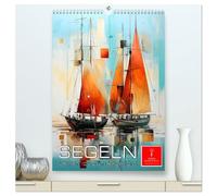 Segeln - Leinen los zum Segeltörn (hochwertiger Premium Wandkalender 2026 DIN A2 hoch), Kunstdruck in Hochglanz: Sonne, Wind und Wellen bis zum Horizont.
